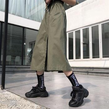 Pantalones Capri de Pierna Ancha Estilo Japonés