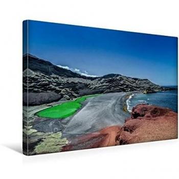 Dieter Meyers Vulkankunst: 45x30 cm Textil Leinwand im Querformat Lanzarote