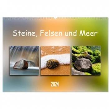 Steine Felsen und Meer (Wandkalender 2024 DIN A2 quer) CALVENDO Monatskalender