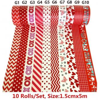 10-Piece Holiday Washi Tape Set for Crafting