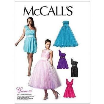 M6466 Misses' Lined Dresses and Flower, Size 10