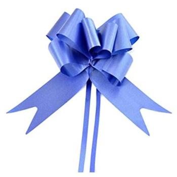 Deep Blue 30mm Ribbon Pull Bows – 10 Count