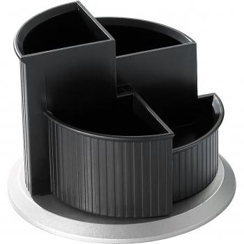 Helit Stifteköcher Serie Silver drehbar schwarz/silber