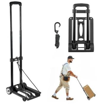 Airport Utility Foldable Cart – 110 lb Capacity, Dual‑Wheel Luggage Dolly