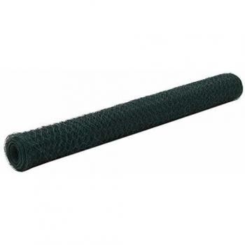 VidaXL Alambrada de gallinero acero revestimiento PVC verde 25x1,2 m