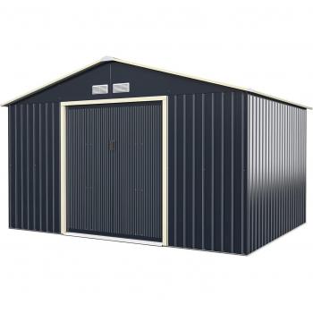 Cabina Esterno Metallica 340x255x210 cm – Attrezzi con 4 Sfiati e Ante Scorrevoli