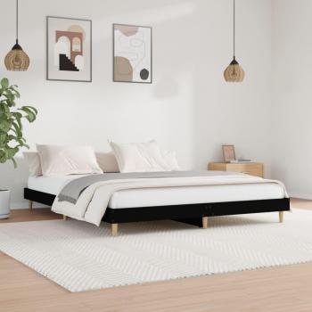 Vidaxl Doppelbettgestell Schwarz 200x200 Cm Holzwerkstoff