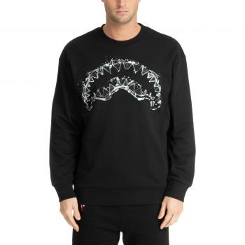 SPRAYGROUND Black XL Broken Glass Shark Mouth Sweatshirt