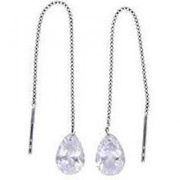Eleganz‑Tropfen Ohrhaken – 925 Silber, funkelnde Zirkonia