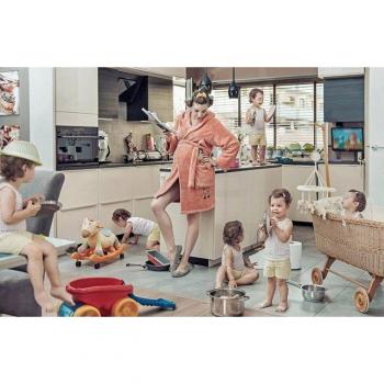 Nostalgie Fototapete: Mutter mit Kindern