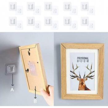 10pcs Self-Adhesive Hooks for Bathroom and Kitchen