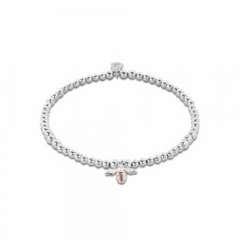 Clogau Silver Beaded Honey Bee Bracelet