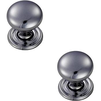 Dual 32mm Round Victorian Door Knobs in Polished Chrome – Cabinet Handles