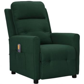 Sofá Massagem VidaXL Reclinado em Verde Escuro
