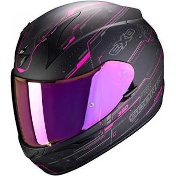 Schwarz-Rosa Scorpion Herren NC Helm für Motorräder – XS