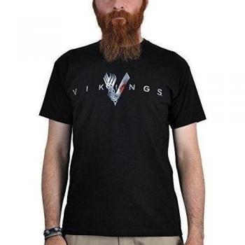 Camiseta de Hombre Vikings Valhalla Negro L, 100% algodón, Corte Regular