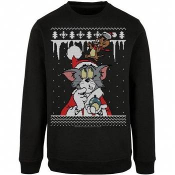 F4NT4STIC Kapuzenpullover Tom & Jerry Christmas Winter‑Fair‑Isle Print, Herren, L, schwarz