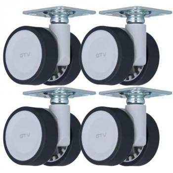 MS Beschläge Möbelrolle Ø 50mm Doppel-Lenkrolle für einfachen Transport