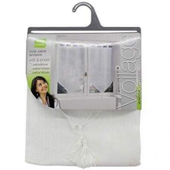 Cortinas Malla Poliéster Arena-Blanco 60x120