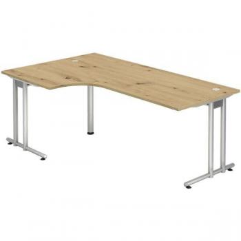 Asteiche Silber Schreibtisch NANO 82 S