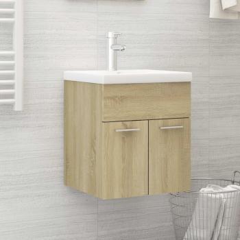 Mueble de baño roble Sonoma con lavabo