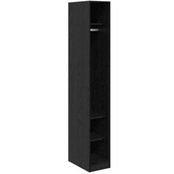 Black Oak Closet with Shelf – 50x30x200cm, Engineered Wood