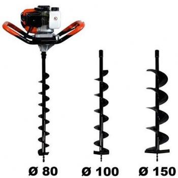 Trivella a scoppio 52 cm³, 3 HP + kit di punte (80, 100 e 150 mm)