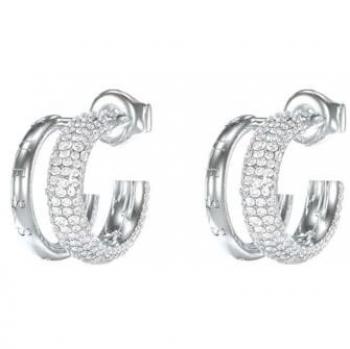 Guess Jungle Circle Metal Hoop Earrings – Crystal Detail
