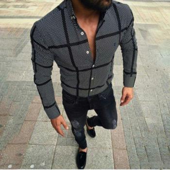 Midnight Stripes Casual Slim-Cut Top