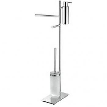 Colombo Design Piantana Spandisapone Cromata con Porta Salviette e Porta Rotolo Destro Codice B99180CR