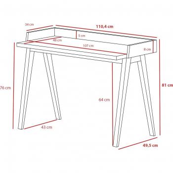 Mesa de Estudio Berlín Haya & Melamina – Gráfica con Toque Verde