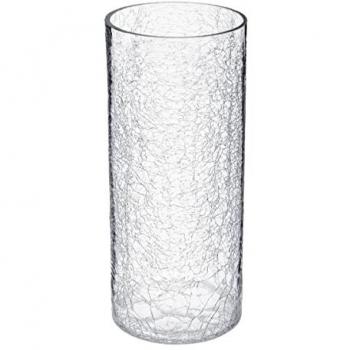 Vase Cylindrique en Verre Craquelé 30 cm