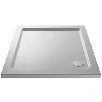 Nuie 70 cm x 70 cm Shower Tray, Pearlstone Square Shower Tray, Gloss White