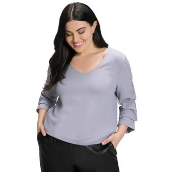 Damen Sweatshirt in Übergröße, lila, Viskose, Ulla Popken, 46/48