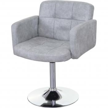 Silla de Comedor Cromo Gamuza Gris Retro