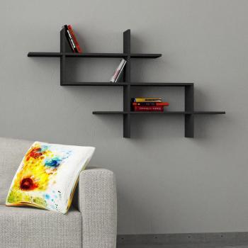 Halic Étagère Murale 3 Niveaux Flottante Anthracite 150cm