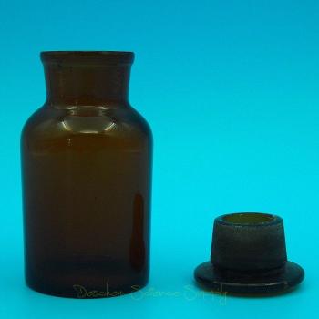 GlassGuard 250 mL Amber Reagent Container, Wide Mouth, Ground Stopper