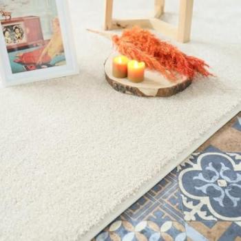 Tapis Élégance Beige Clair 120x170 cm avec Galon Blanc
