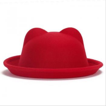 Women's Retro Cat Ear Fedora Hat