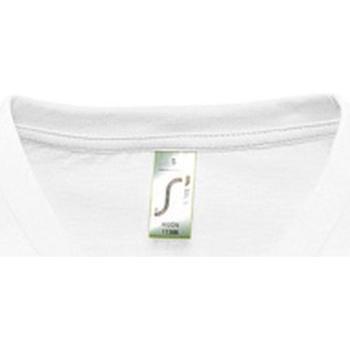 Top femme Sols Moon – coton naturel, col en V, manches courtes