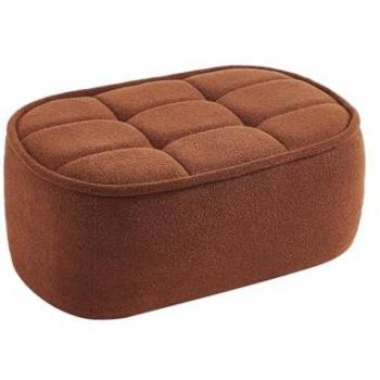 Poggiapiedi Terracotta Boni Bouclé Texturizzato per Poltrona