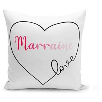 Housse de coussin Marraine Amour Coeur 40x40 cm