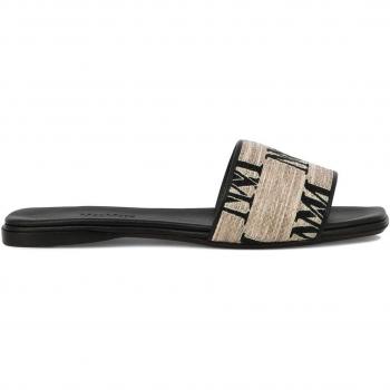 Max Mara Women's Beige Logo Slide Sandals