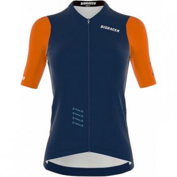 Maglia Bioracer Icon 2025 Per Corsa Femminile: Blu Nautico + Accenti Arancione – M