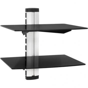 Tectake Étagère murale 2 étagères, dimensions 45 cm × 42 cm × 33 cm – Lecteur DVD