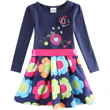 Coton fleur JUXINSU robe manches longues enfants
