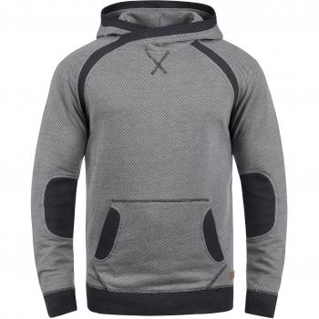Blend Steve Herren Kapuzenpullover Fleece Hoodie mit Cross-Over-Kragen, Größe:3XL, Farbe:Schwarz