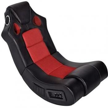 Sedia a Dondolo Relax con Musica Nero e Rosso