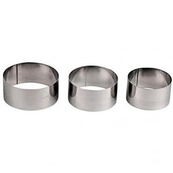 Pack de 3 anillos de acero inoxidable para decoración de platos de 10, 9 y 8 cm de diámetro