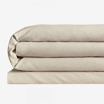 Housse de couette en lin 160 g/m² Beige Semoline Sorana